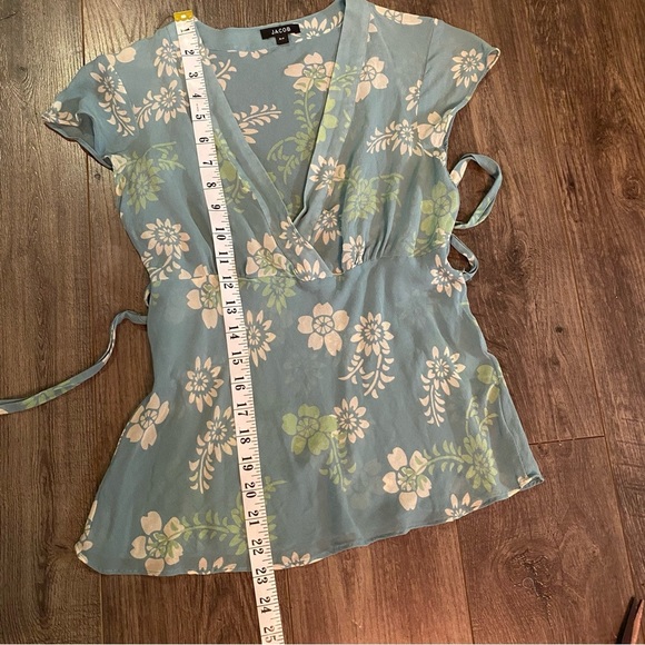 Vintage Jacob blouse 100% Silk faux wrap style - Picture 6 of 9